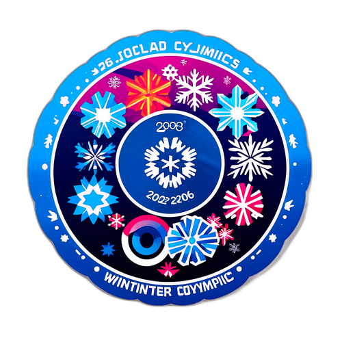 Aufkleber-Design für die Olympischen Winterspiele 2026
