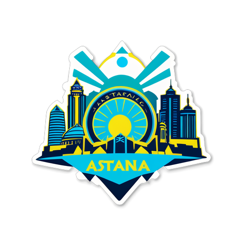 Stiker Astana FC dengan Landmark Ikonik