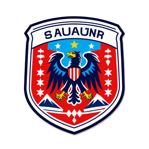 Sticker mit dem Logo von FC Bayern München und dem Stadtwappen von Salzburg