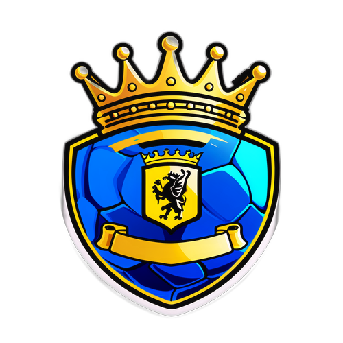 Sticker Logo Liga Perdana dengan Mahkota dan Bola Sepak