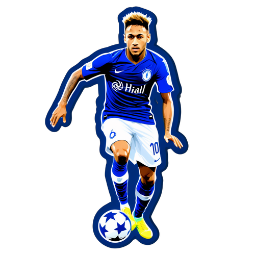 Sticker Al Hilal: Neymar dalam Aksi Menggoda, Simbol Biru Putih yang Memikat!