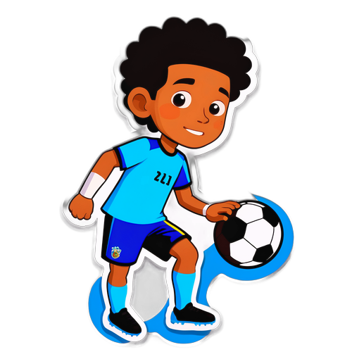 Молодой игрок, мечтающий о футболе