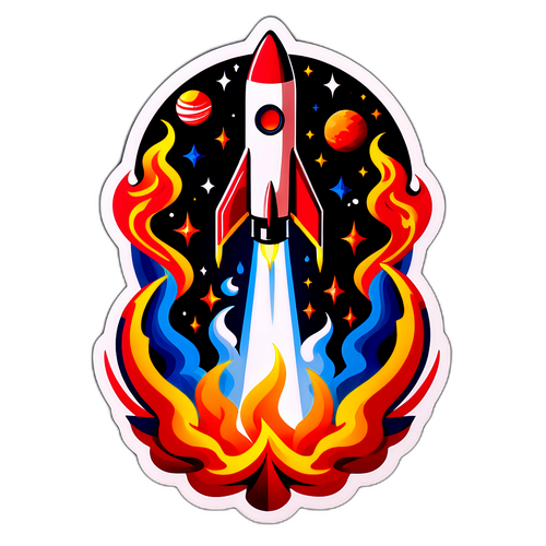 Sleek ULA Rocket Launch Sticker