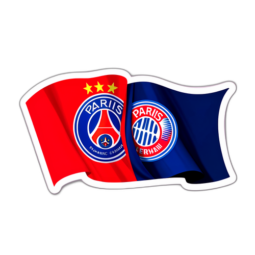 Dynamische Vereinsflagge von Paris Saint-Germain und FC Bayern