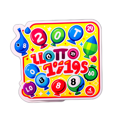 Kolorowy sticker związany z lotto