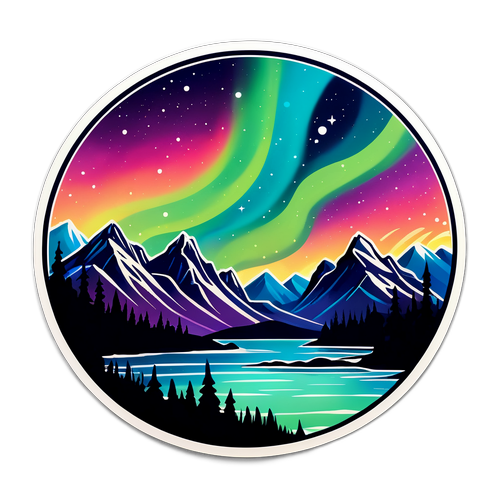 Magisk nordlys over vinterlandskap