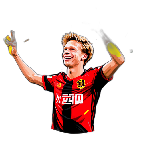 Frenkie de Jong sărbătorind un gol