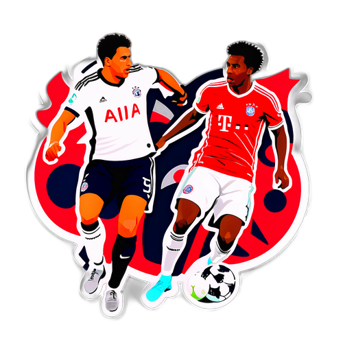 Actionfylt klistremerke av Bayern München mot Tottenham