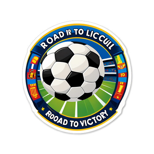 Adesivo a Tema Calcio: Road to Victory!