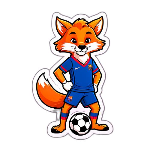 Sticker ya Mchoro wa Mbweha na Simba