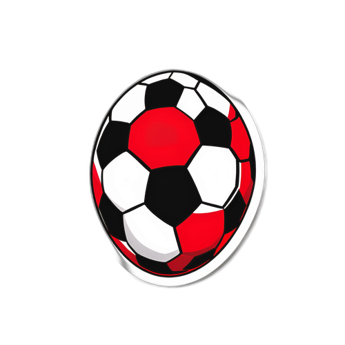 Sticker z piłką nożną w barwach Austrii