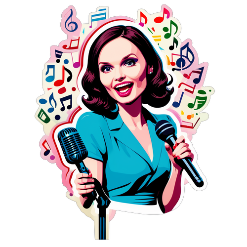 Sticker med Sophie Ellis Bextor som sjunger