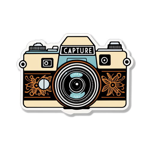 Vintage Camera with 'Capture' Text