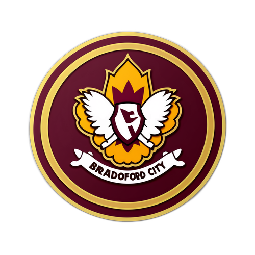 Stiker Logo Bradford City dalam Bingkai Meriah