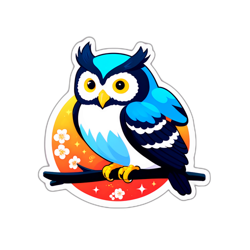 可爱猫头鹰贴纸