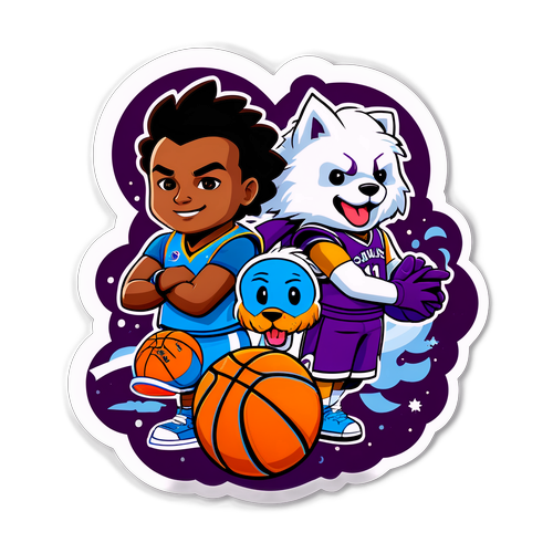 Sticker ng mga Mascot ng Sparks at Sky sa Laro ng Basketbol