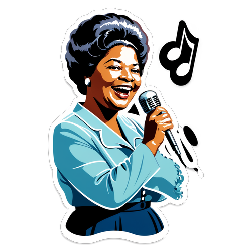 A Magia da Voz de Mahalia Jackson: O Adesivo Retro que Celebra uma Lenda!