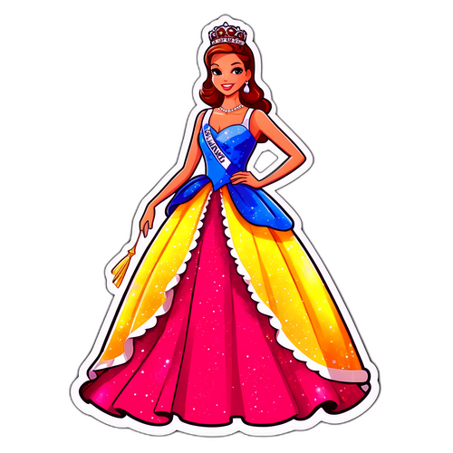 Autocollant Coloré de Miss France