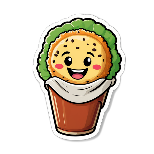 Urocza naklejka z postacią falafela syryjskiego