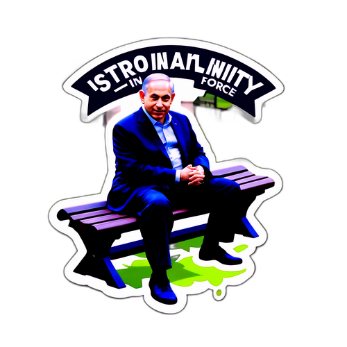 Benjamin Netanyahu na ławce w parku