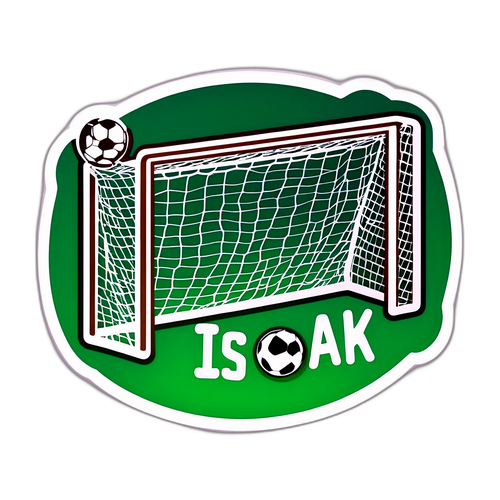 Isak ile Futbol Kaleyi İçeren Sticker