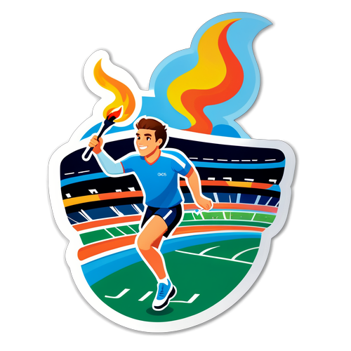 Verlies Jezelf in de Magie van de Olympische Vlam: Ontdek Deze Adembenemende Sticker!