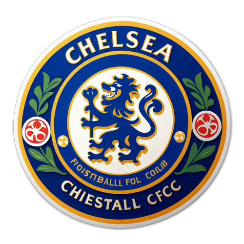 Sticker Emblem Chelsea FC dengan Hiasan Artistik