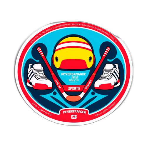 Sticker cu un citat motivațional despre perseverență în sport