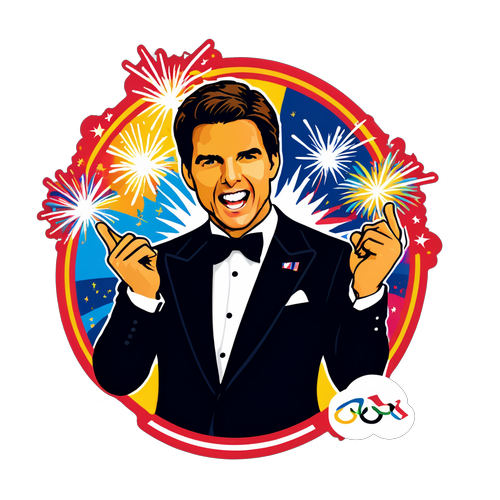 Célébration Olympique Éblouissante : Tom Cruise Comblé par les Feux d'Artifice !