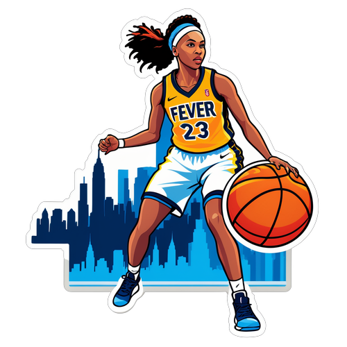 Vibrant na Sticker ng Babae na Manlalaro ng Basketball