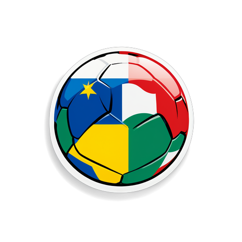 Fotbal cu steagurile României și Italiei