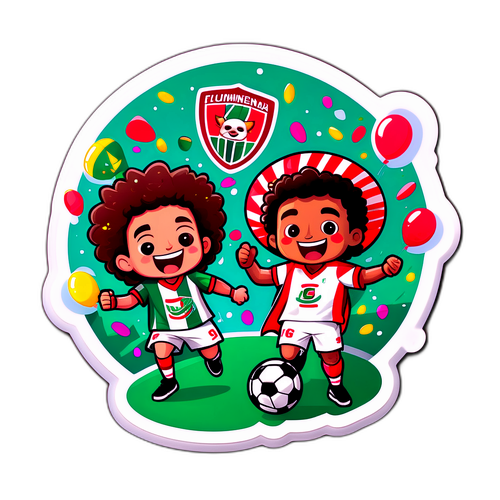 Stiker Kartun Lucu Mascot Fluminense dan Internacional
