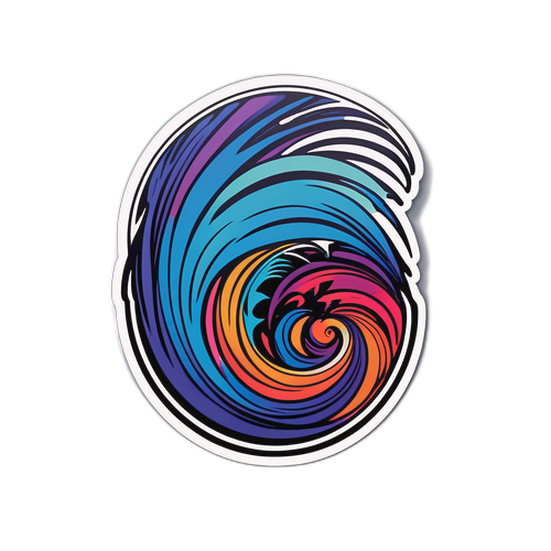 音楽の波をイメージしたステッカー