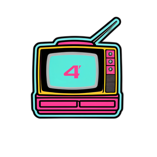 Retro neon TV4-logotyp