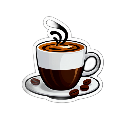 Hình ảnh cốc cà phê với biểu tượng giá cà phê và hạt cà phê nhỏ