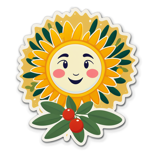 Buon Ferragosto: Scopri il Sole dell'Estate con Questo Adorabile Sticker!