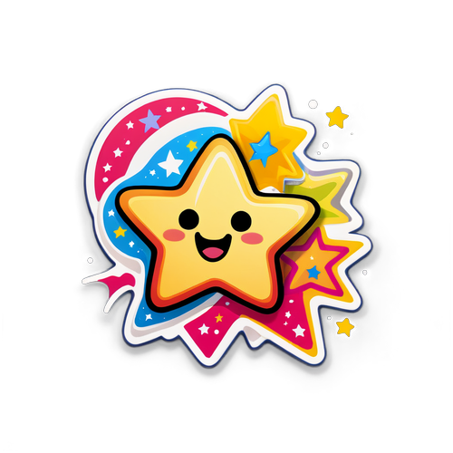 Cute Star with "Wow" Text