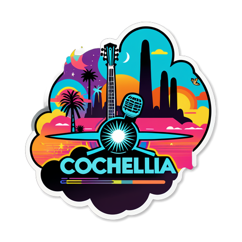 Vibrant Vibes: Coachella 2025 Music Festival Sticker