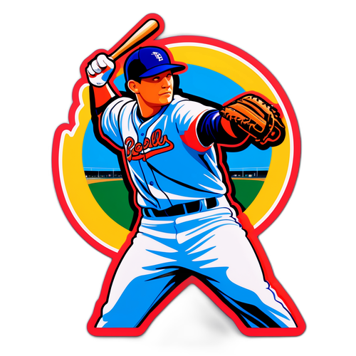 Dynamic Baseball Pose Sticker