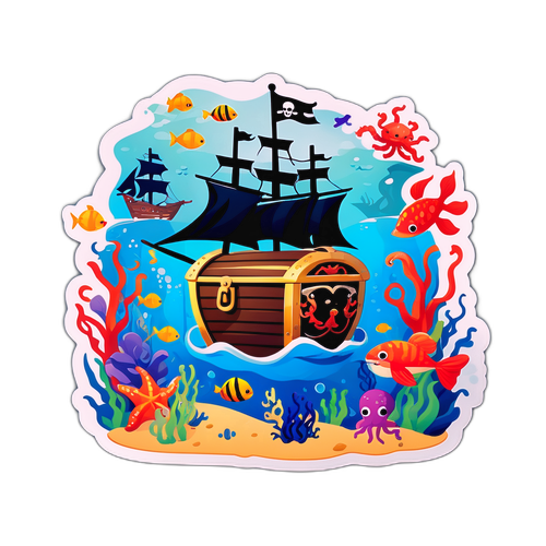 Scena marina giocosa ispirata a 'Pirati dei Caraibi 6'