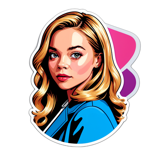 Sticker med Sydney Sweeney i glamourøst Hollywood-miljø