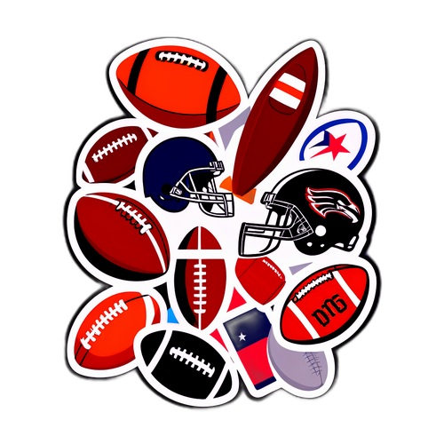 NFL 게임을 상징하는 스포츠 장비 스티커