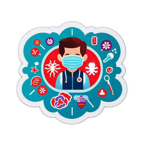 Adesivo Informativo sobre Pneumonia Viral