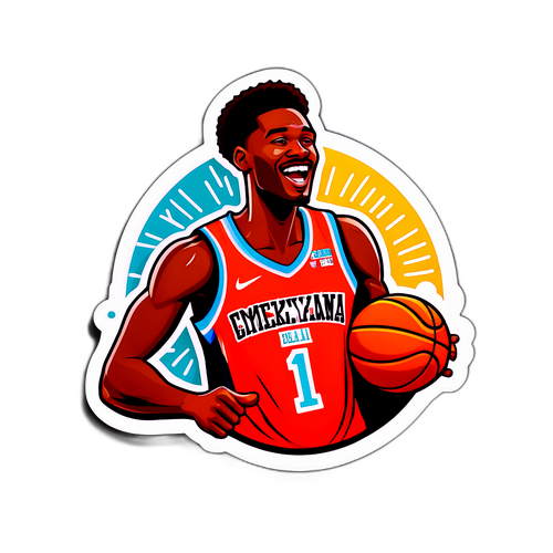 Motiváló matrica Wembanyama-ról