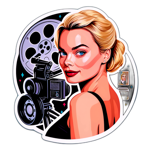 Styligt klistermärke av Margot Robbie