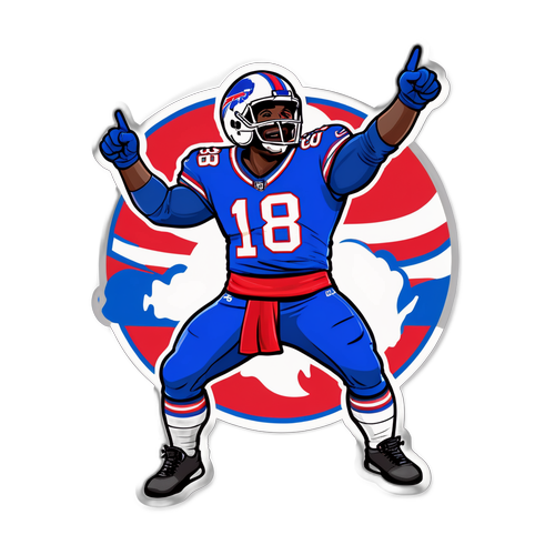 Adesivo do Buffalo Bills: Torcedor Entusiasmado Celebrando a Vitória