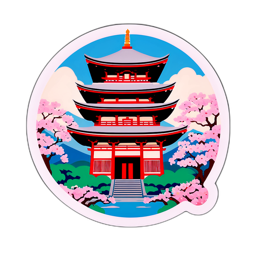 いしいの大智寺をモチーフにしたステッカー