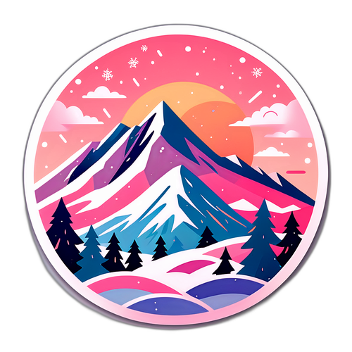 Kar Manzarası Minimalist Sticker