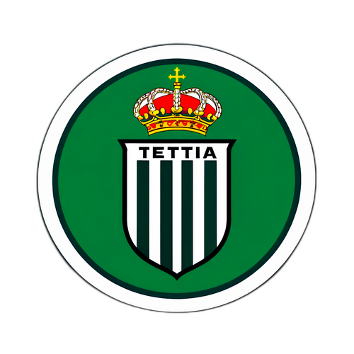 Sticker của Real Betis với cờ của câu lạc bộ và huy hiệu đội bóng
