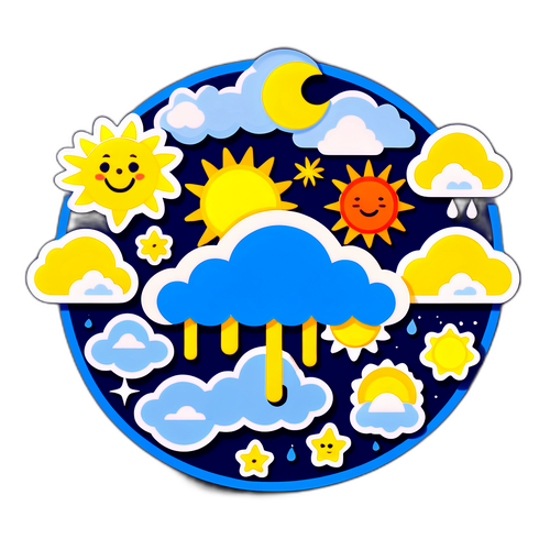 Наклейка з прогнозом погоди на завтра